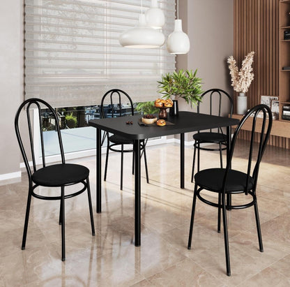 Conjunto de Mesa com 4 Cadeiras em Metalon