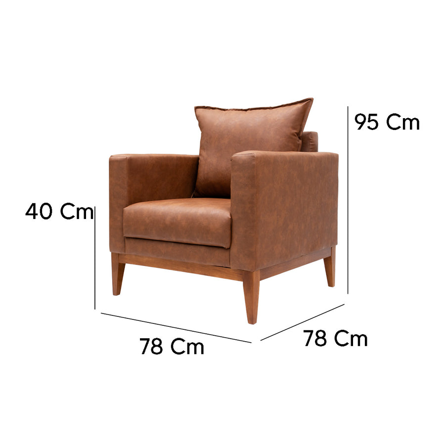 Poltrona Classic Corino – Estrutura em Eucalipto