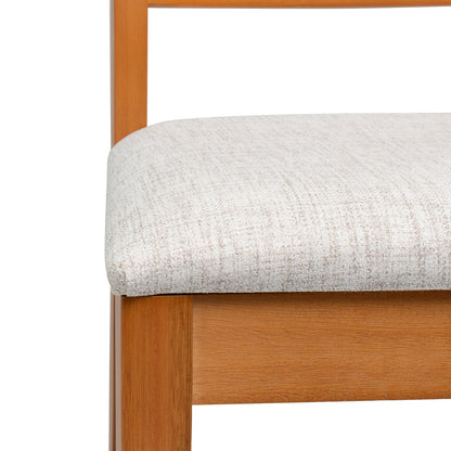 Kit Conjunto Cadeira Caribe em Madeira Maciça de Eucalipto com Assento e Encosto Estofados – Conforto e Elegância para Sala de Jantar