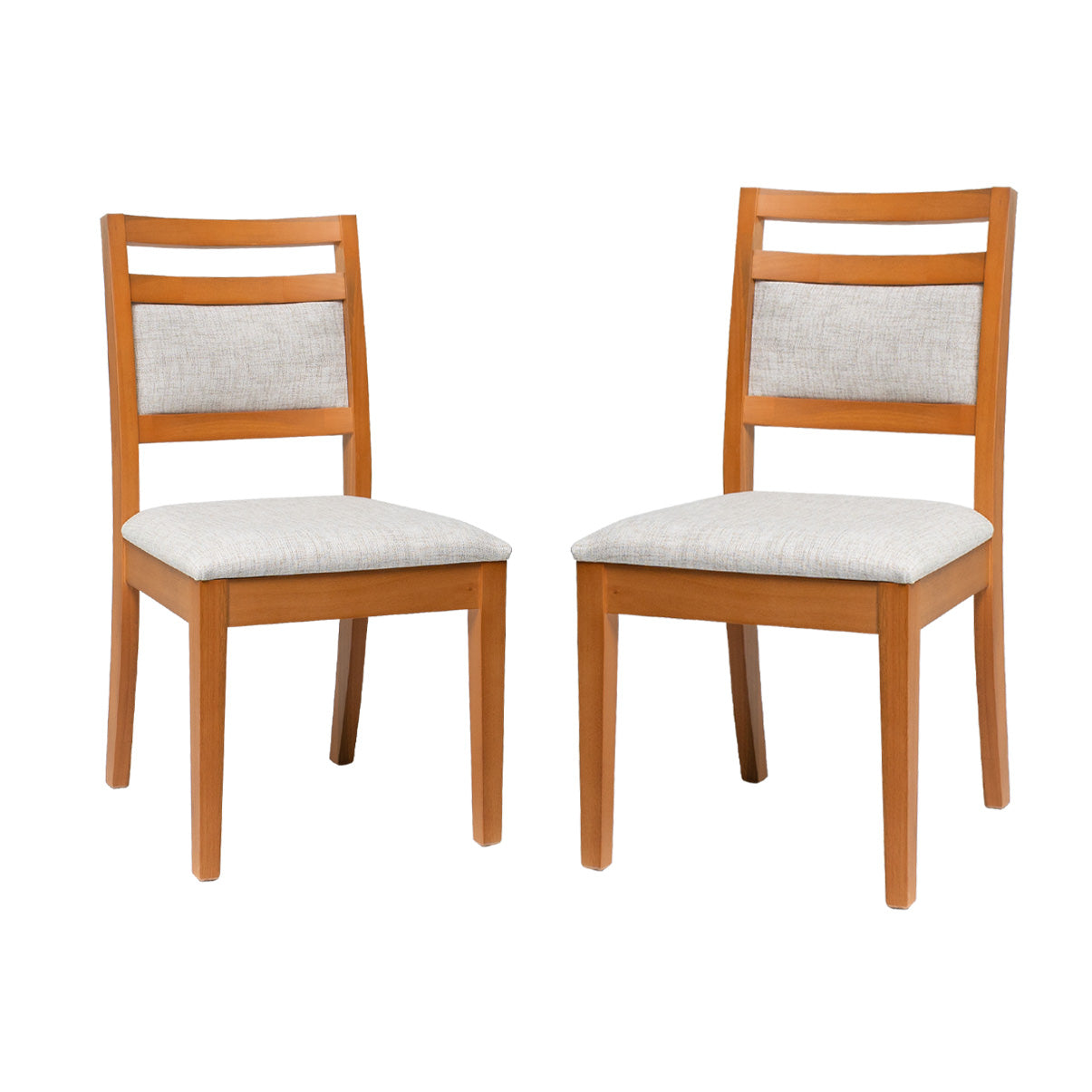 Kit Conjunto Cadeira Caribe em Madeira Maciça de Eucalipto com Assento e Encosto Estofados – Conforto e Elegância para Sala de Jantar