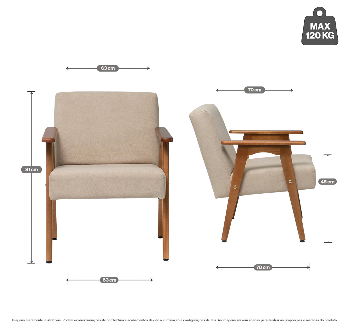 Poltrona Veneza Para Sala e Quarto Veneza Decorativa