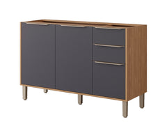 Balcão de Cozinha 120cm Sem Tampo com 2 Gavetas Corrediça Telescópica e Pés Reguláveis Divina