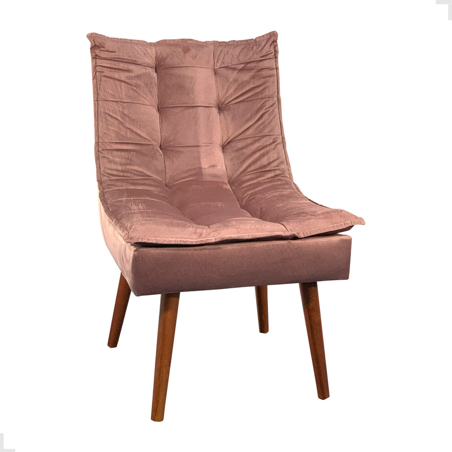 Poltrona Bremen com Pillow Top e Pés Palito em Madeira de Eucalipto