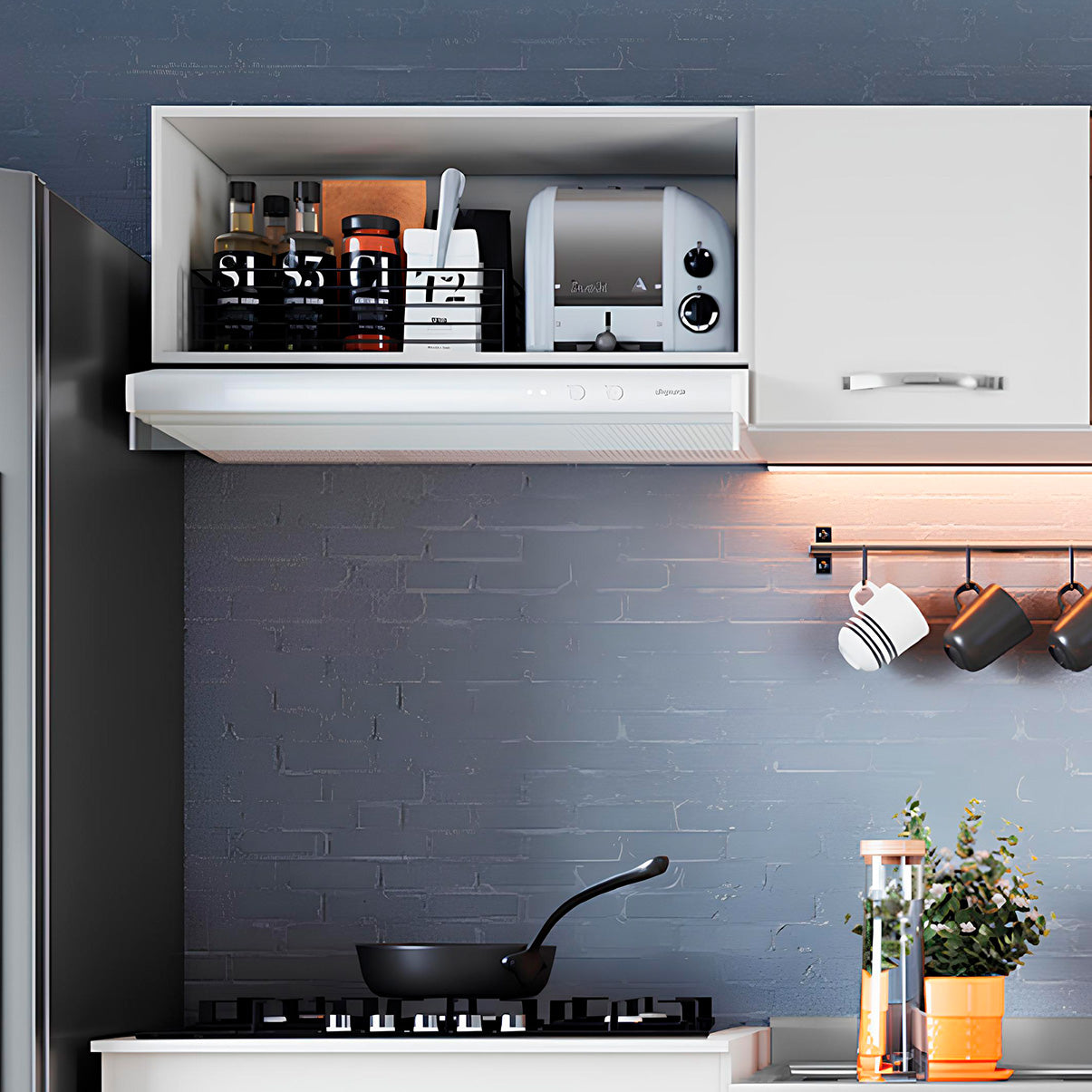 Armário Aéreo Sem Porta IRM Light 70cm — MDP com Acabamento UV e Fixação na Parede, Nicho Aberto para Acesso Rápido e Cozinha Mais Organizada e Otimizar Espaço Acima da Geladeira