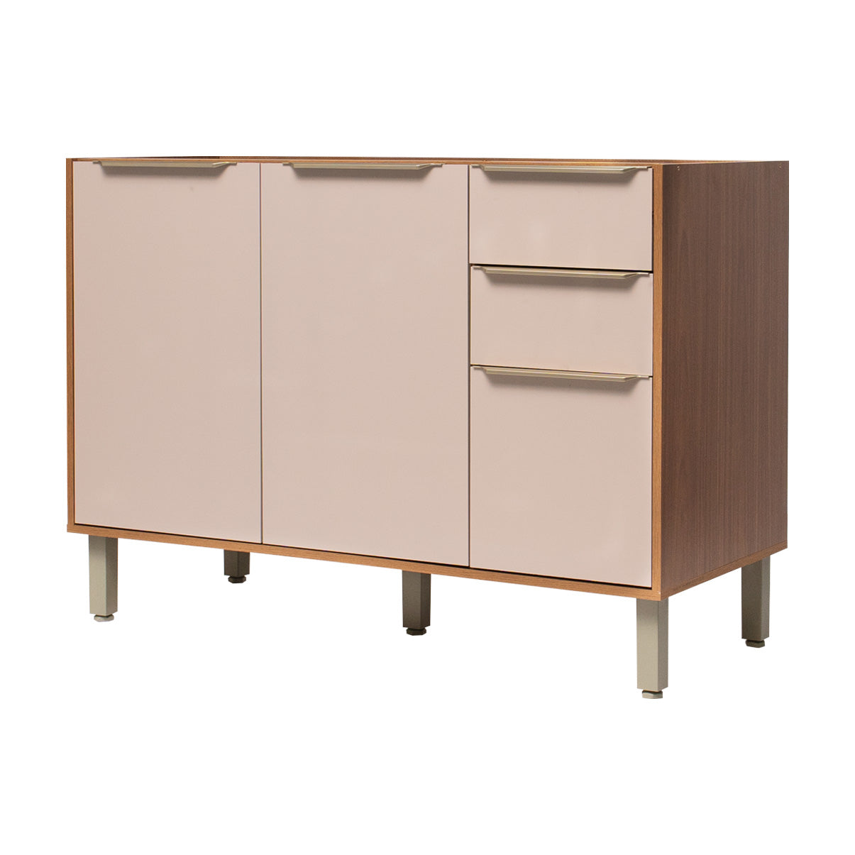 Balcão de Cozinha 120cm Sem Tampo com 2 Gavetas Corrediça Telescópica e Pés Reguláveis Divina