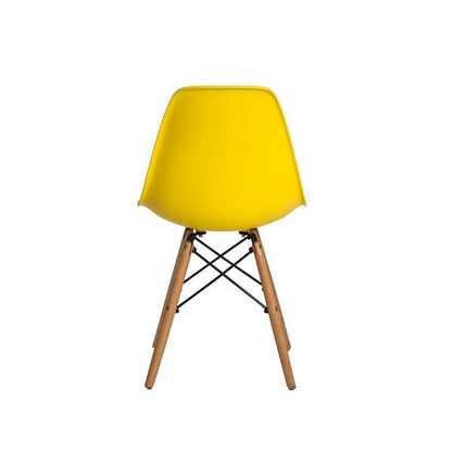 Cadeira Eifel Design Moderno em Polipropileno com Base de Madeira de Faia e Estrutura Metálica – 81x46 cm