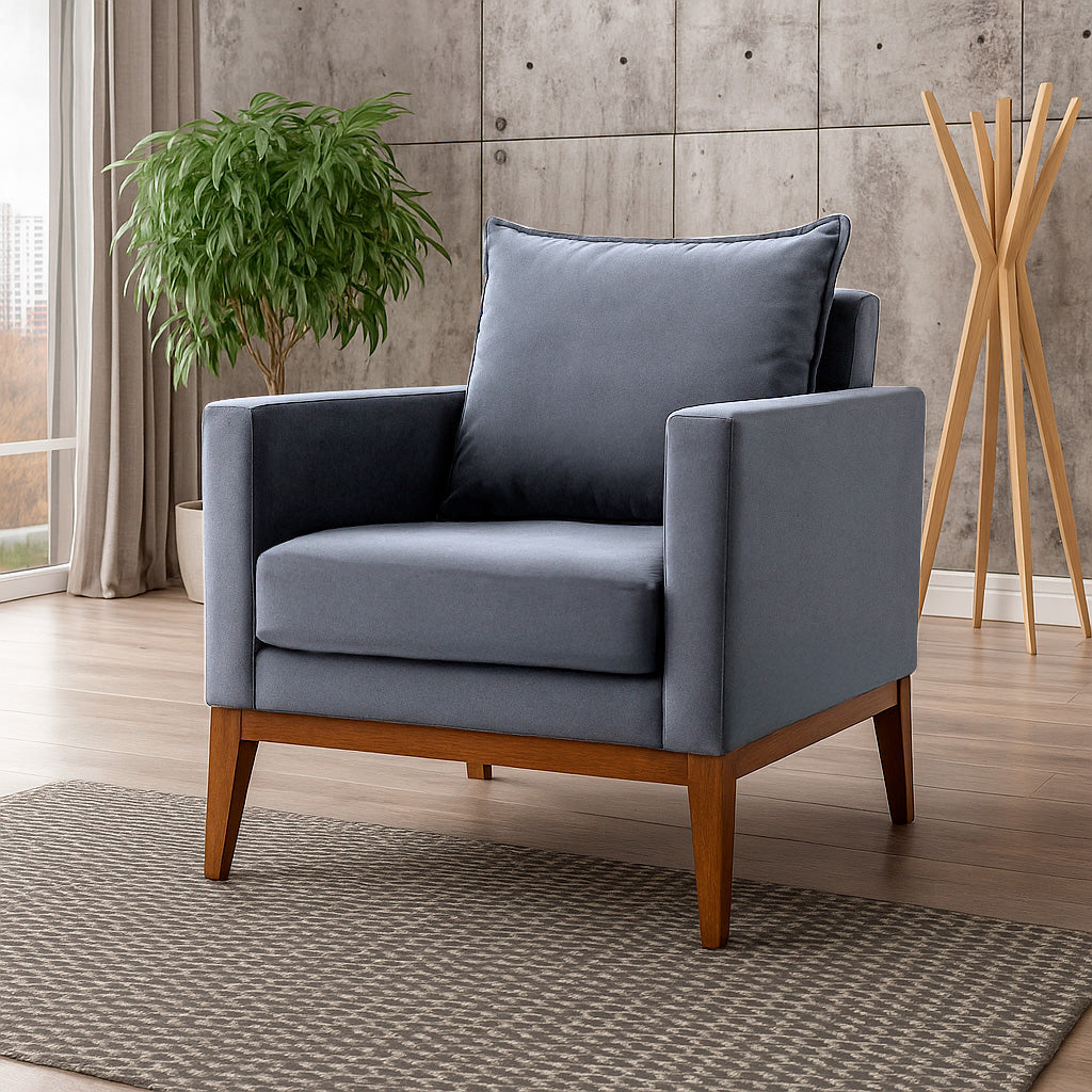 Poltrona Classic – Estofado em Linho | Conforto e Elegância para Seu Espaço