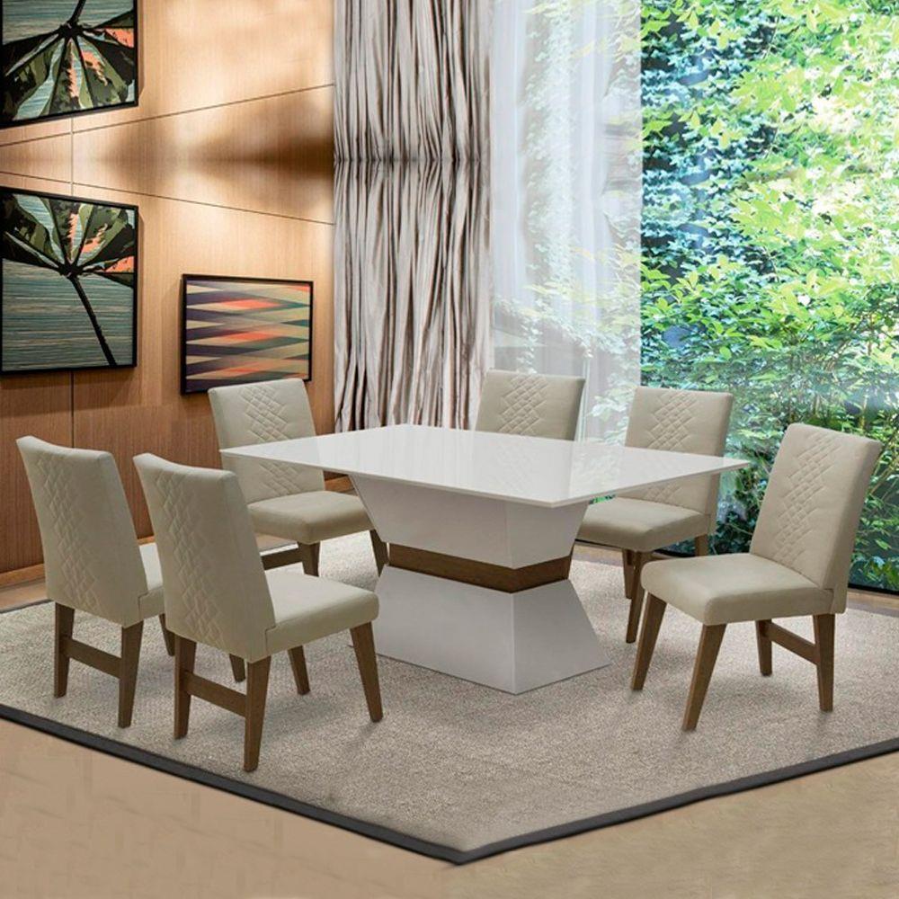 Mesa de Jantar Imola 1,80m MDF – Tampo Vítreo