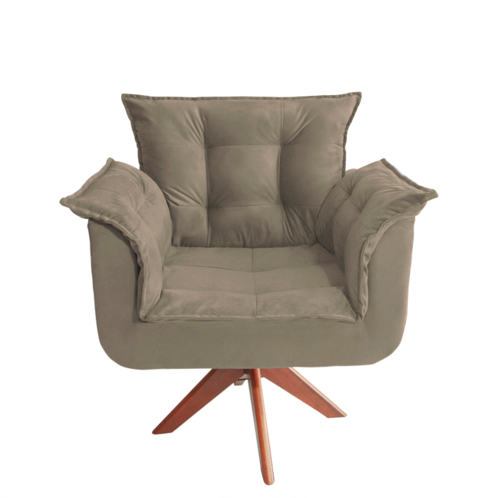 Poltrona Silícia Giratória Deluxe – Estrutura em Eucalipto