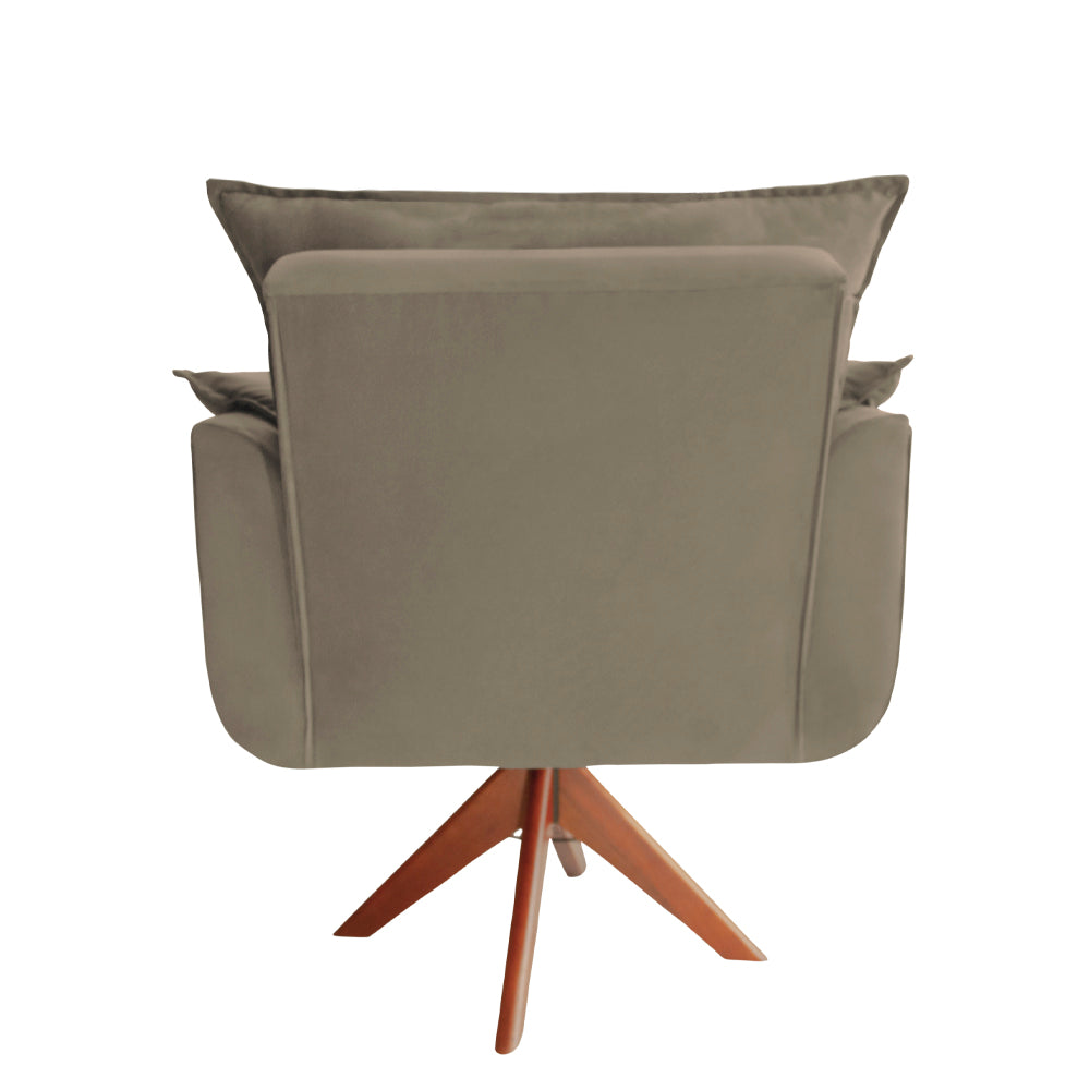 Poltrona Silícia Giratória Deluxe – Estrutura em Eucalipto