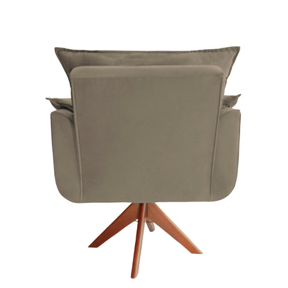 Poltrona Silícia Giratória Deluxe – Estrutura em Eucalipto