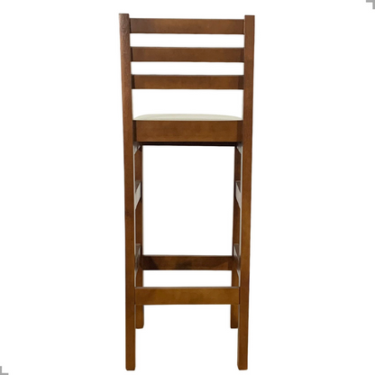 Banqueta Bistrô Estofada em Tecido Linho com Estrutura de Madeira Maciça –  Ideal para Bancada Alta