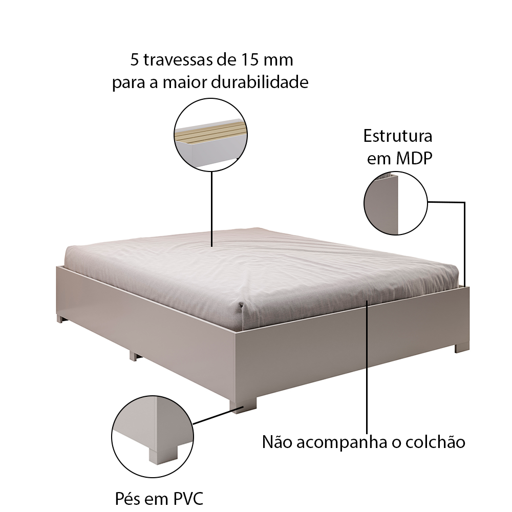 Cama Aruba MDP – Estrutura Reforçada
