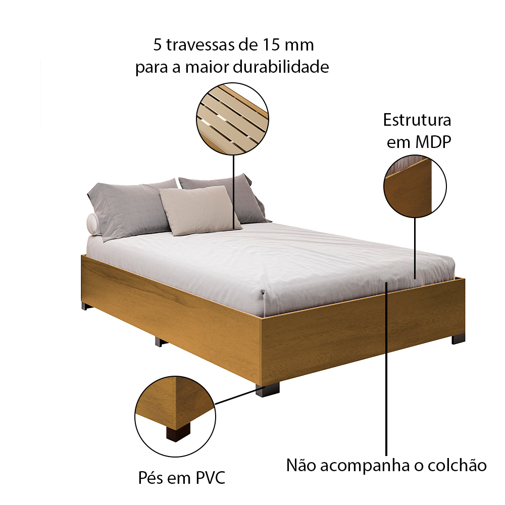 Cama Aruba MDP – Estrutura Reforçada