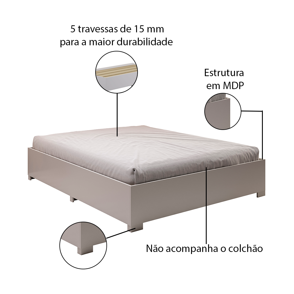 Cama Aruba MDP – Estrutura Reforçada