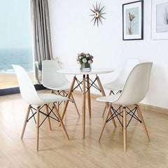 Cadeira Eifel Design Moderno em Polipropileno com Base de Madeira de Faia e Estrutura Metálica – 81x46 cm