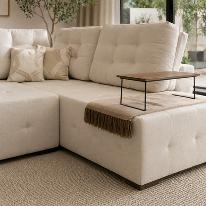 Sofá de Canto Sofisticale 310cm em L Estofado Modular com Chaise