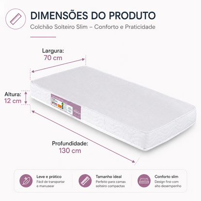 Colchão para Berço Americano D18 70x130x12 cm Antialérgico - imagem 3