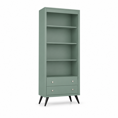 Estante Alta Retrô com 2 Gavetas e 3 Prateleiras 70x182 cm - imagem 4
