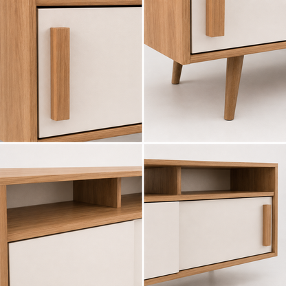 Rack Filadélfia 150cm com 2 Portas de Correr e Prateleira