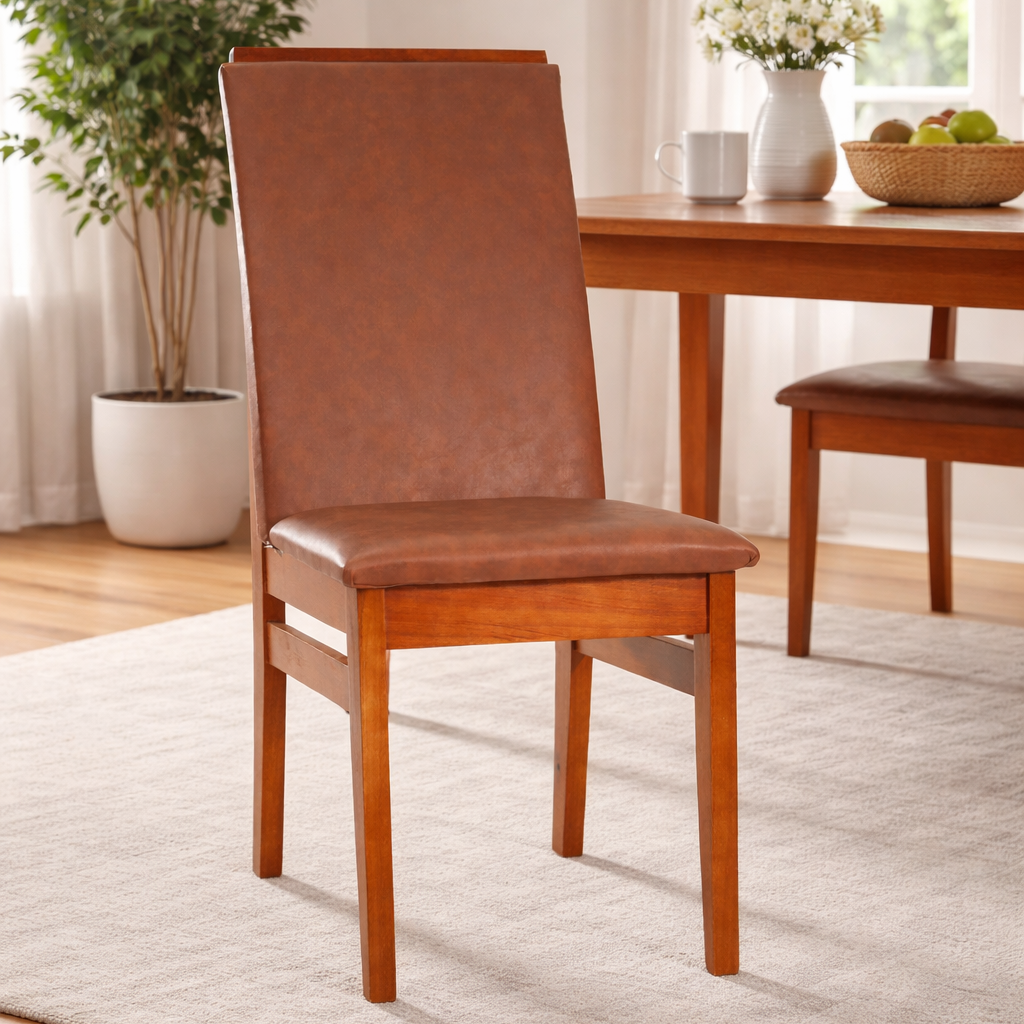 Kit 2 Cadeiras Veneza Corino – Estrutura em Madeira Maciça