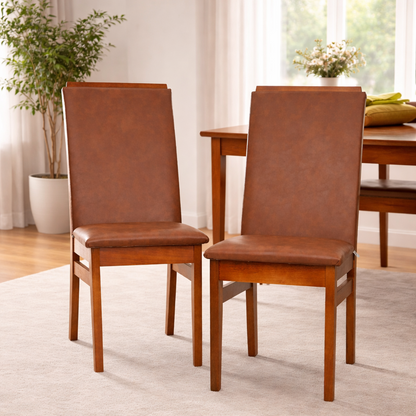 Kit 2 Cadeiras Veneza Corino – Estrutura em Madeira Maciça