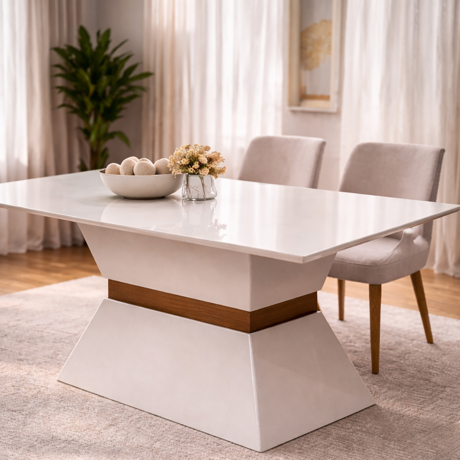 Mesa de Jantar Imola 1,80m MDF – Tampo Vítreo