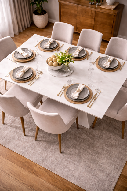 Mesa de Jantar Imola 1,80m MDF – Tampo Vítreo