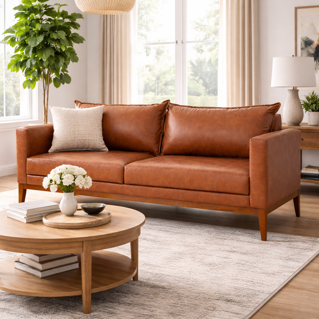 Sofá Classic 3 Lugares 2m Corino – Estrutura em Eucalipto