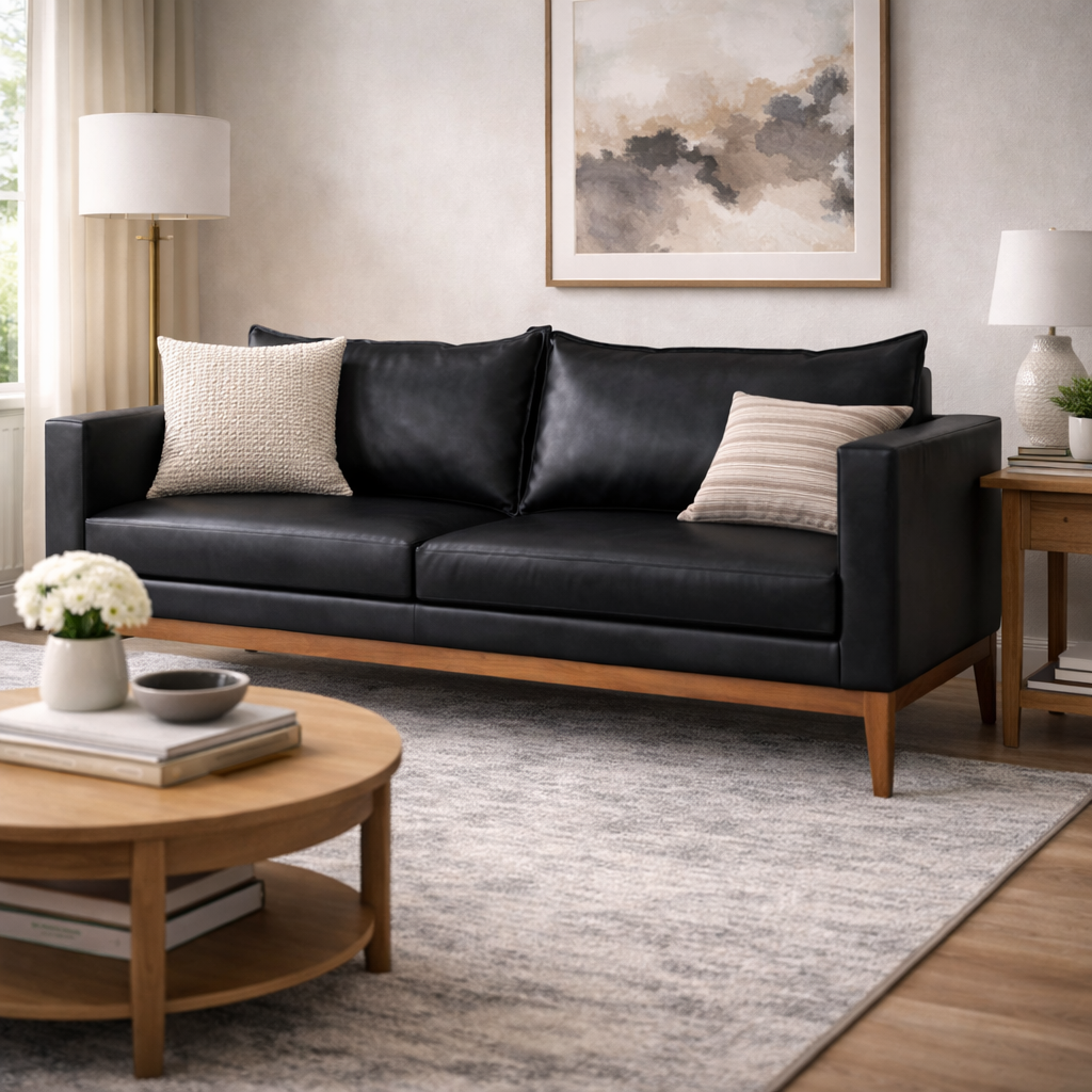 Sofá Classic 3 Lugares 2m Corino – Estrutura em Eucalipto