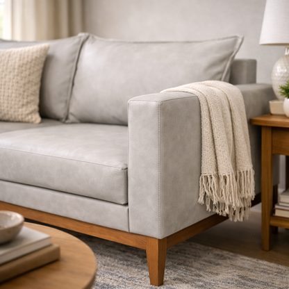 Sofá Classic 3 Lugares 2m Corino – Estrutura em Eucalipto