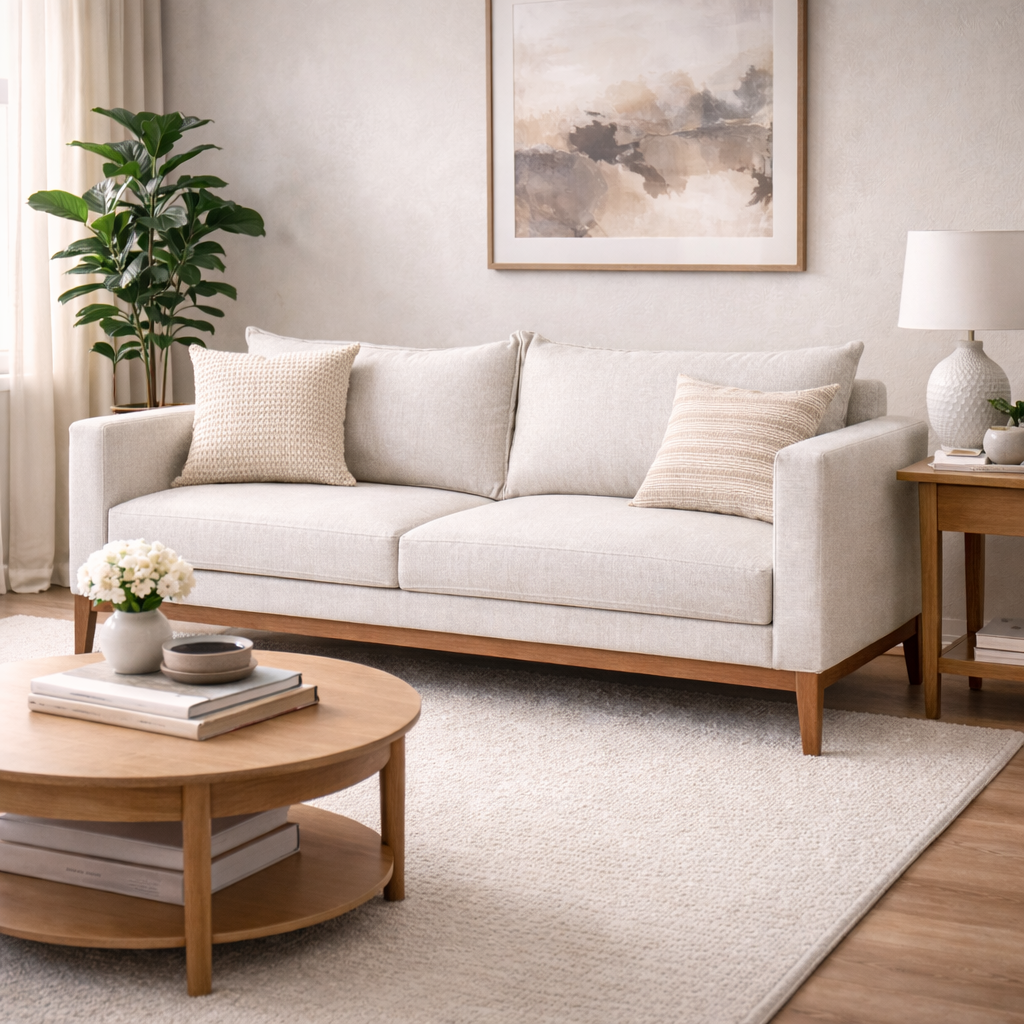 Sofá Classic 3 Lugares 2m Linho – Estrutura em Eucalipto