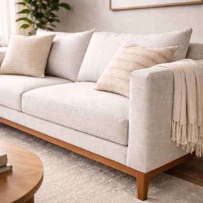 Sofá Classic 3 Lugares 2m Linho – Estrutura em Eucalipto