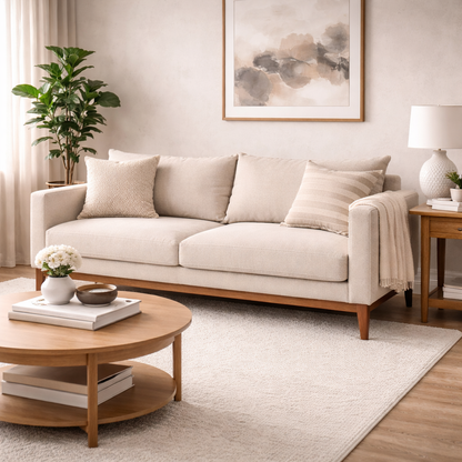 Sofá Classic 3 Lugares 2m Linho – Estrutura em Eucalipto