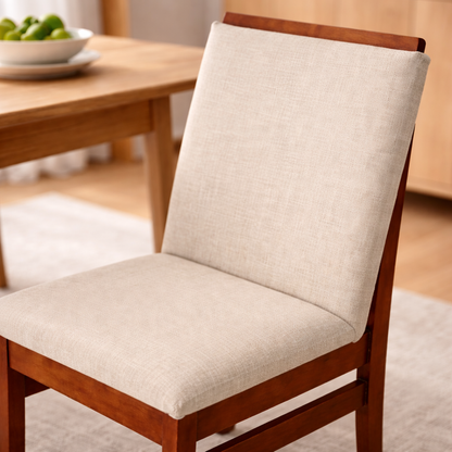 Kit 2 Cadeiras Veneza Linho – Estrutura em Madeira Maciça