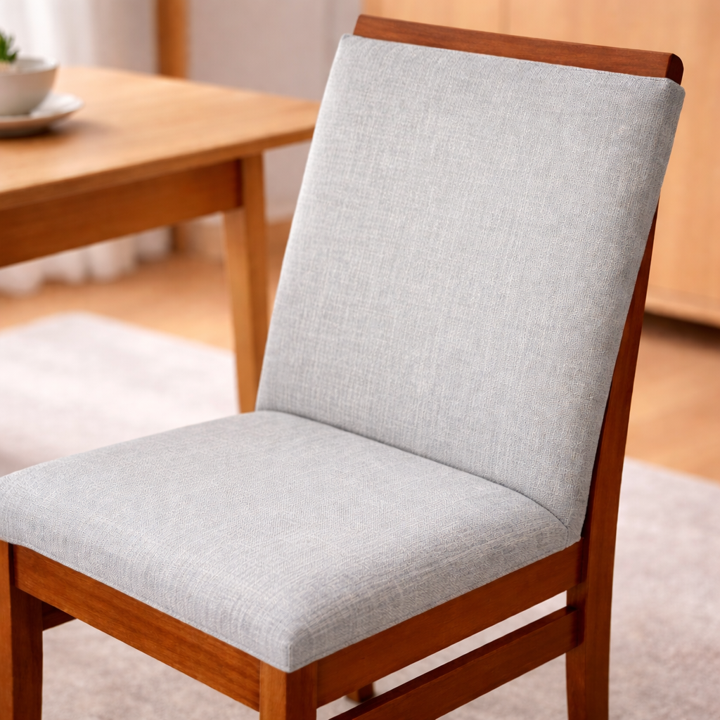 Kit 2 Cadeiras Veneza Linho – Estrutura em Madeira Maciça