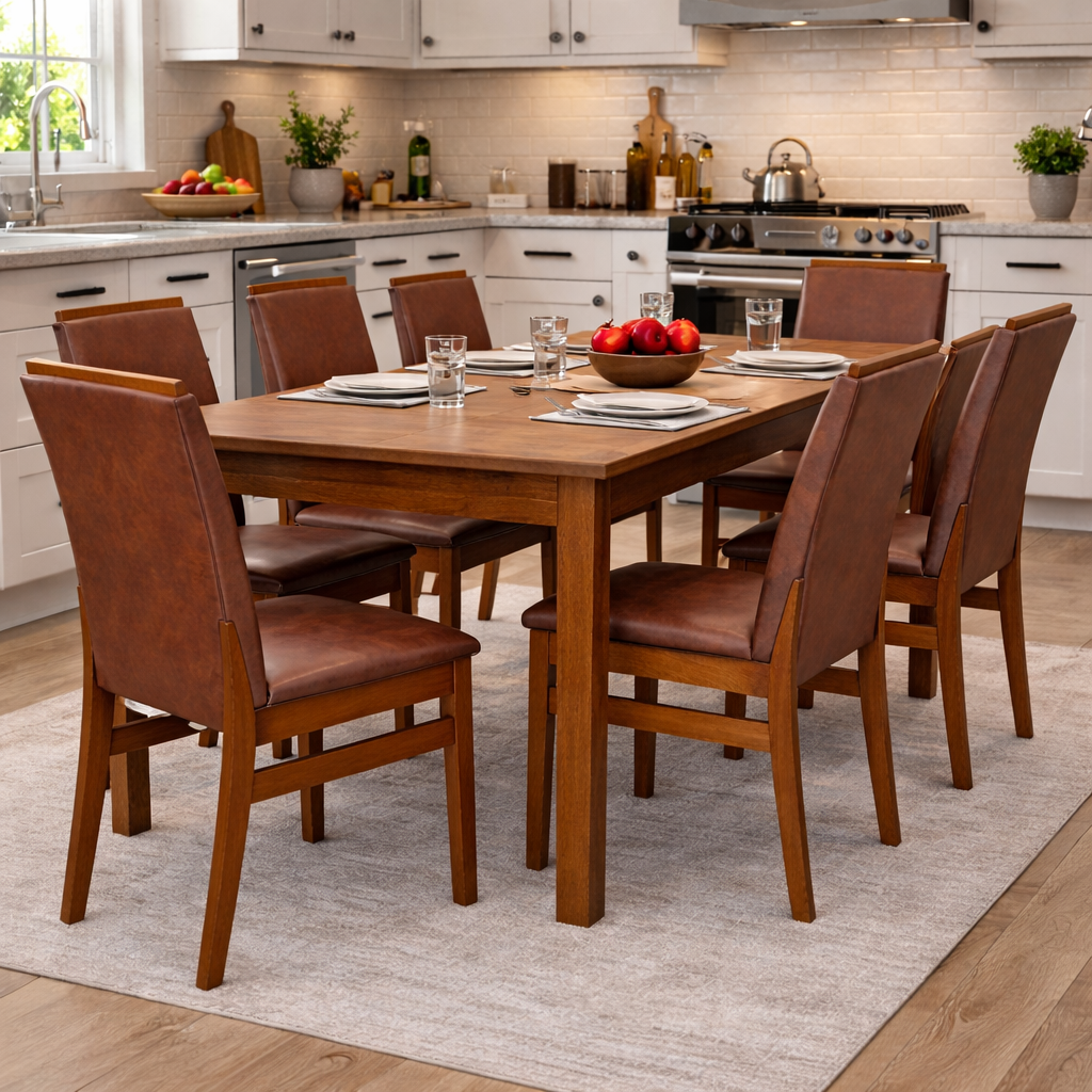 Kit 2 Cadeiras Veneza Corino – Estrutura em Madeira Maciça