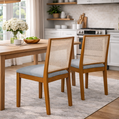 Kit 2 Cadeiras Atena Linho 92cm – Estrutura em Eucalipto