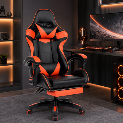 Cadeira Gamer Ergonômica com Apoio para os Pés e Encosto Alto