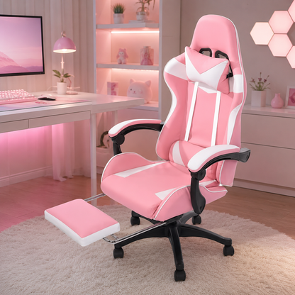 Cadeira Gamer Ergonômica com Apoio para os Pés e Encosto Alto
