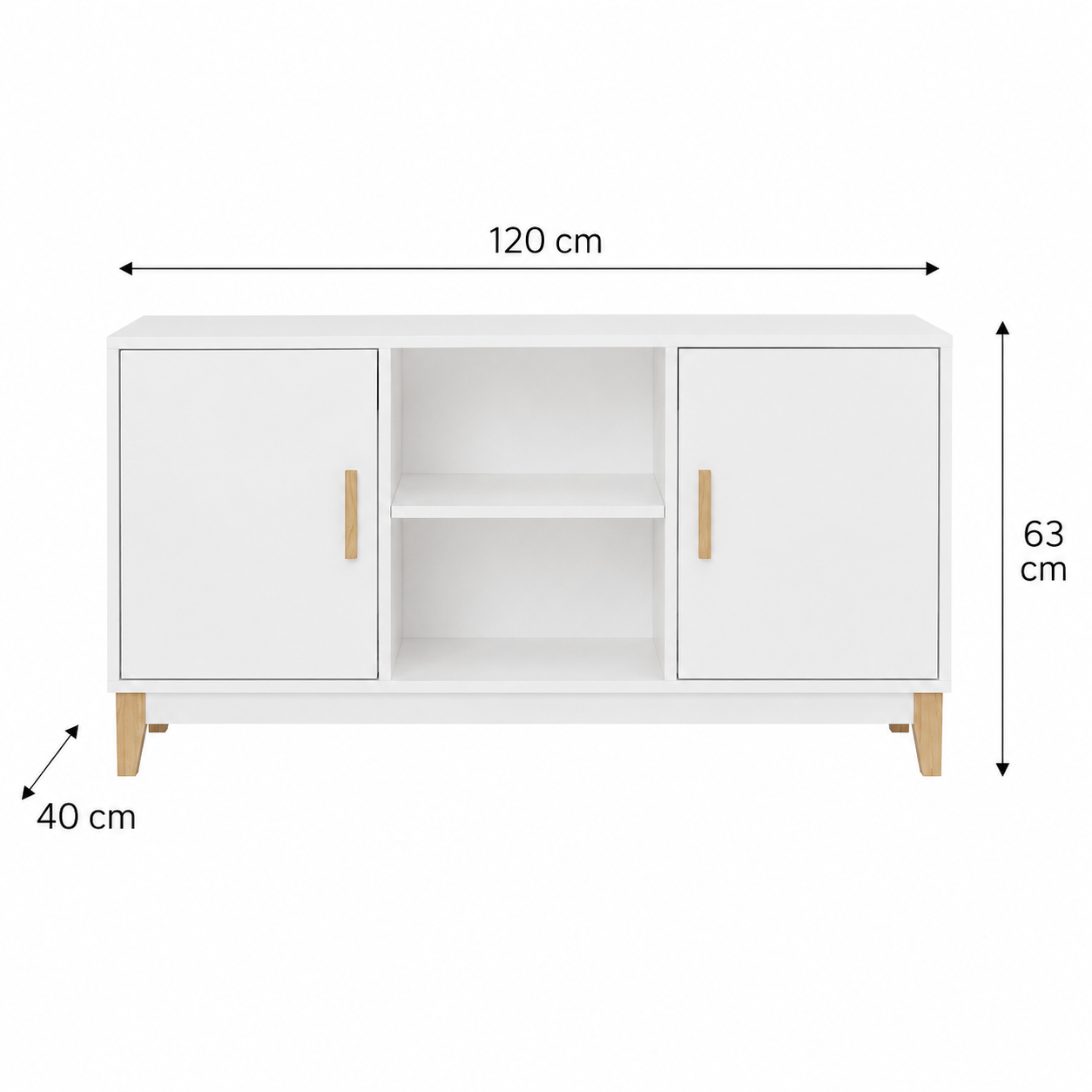 Rack Legno LE6011 Branco com 2 Portas e Nichos