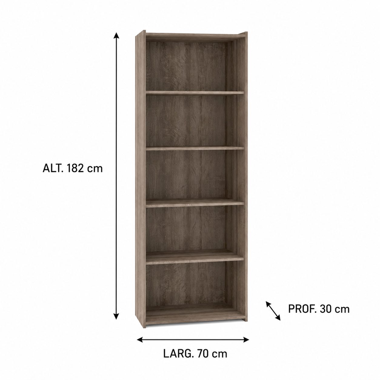 Estante Alta Livreiro com 5 Nichos e 4 Prateleiras 70x182 cm - imagem 7