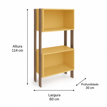 Estante Retrô com 2 Nichos e 4 Prateleiras 60x114 cm - imagem 2