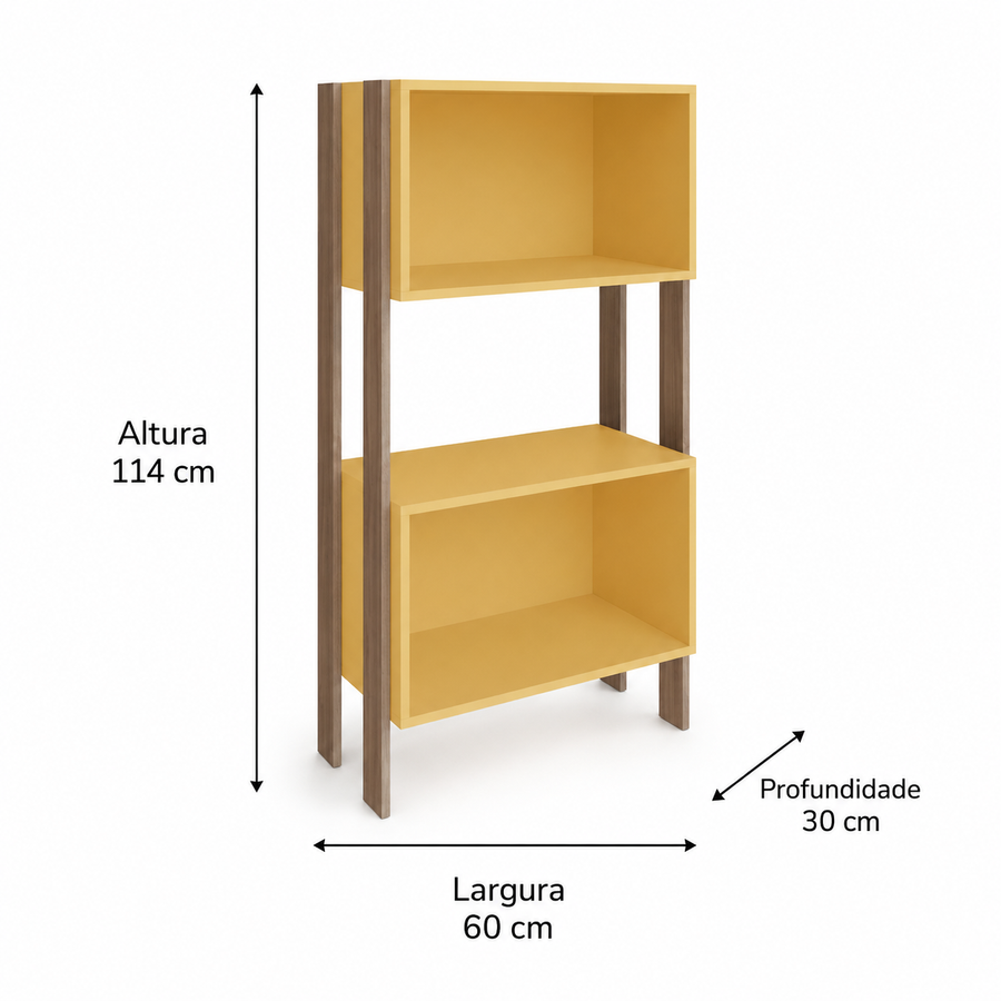 Estante Retrô com 2 Nichos e 4 Prateleiras 60x114 cm - imagem 2