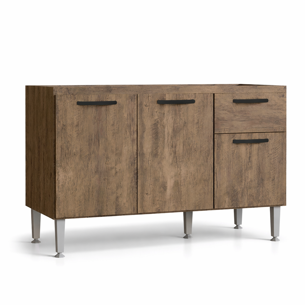 Balcão Cozinha 120cm 3 Portas – Sem Tampo