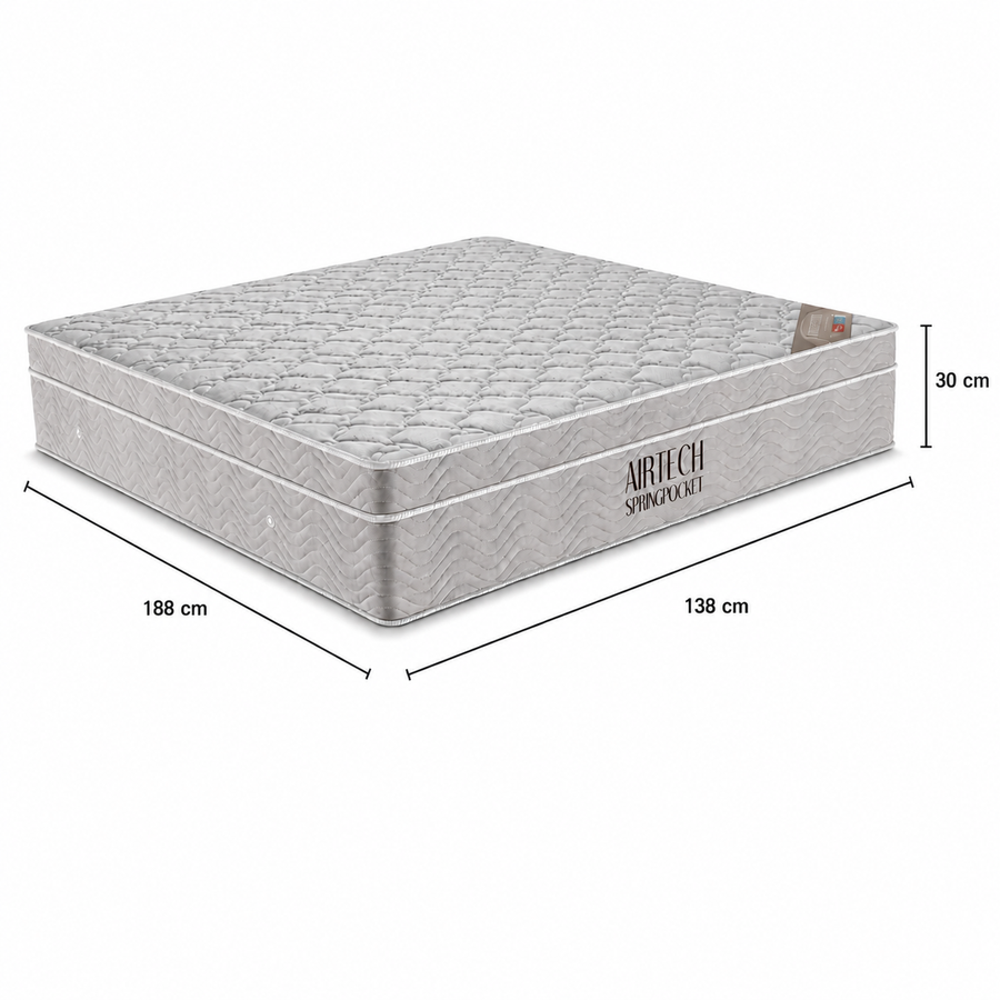 Colchão Casal Airtech Spring com Molas Ensacadas 138 x 188 x 30 cm