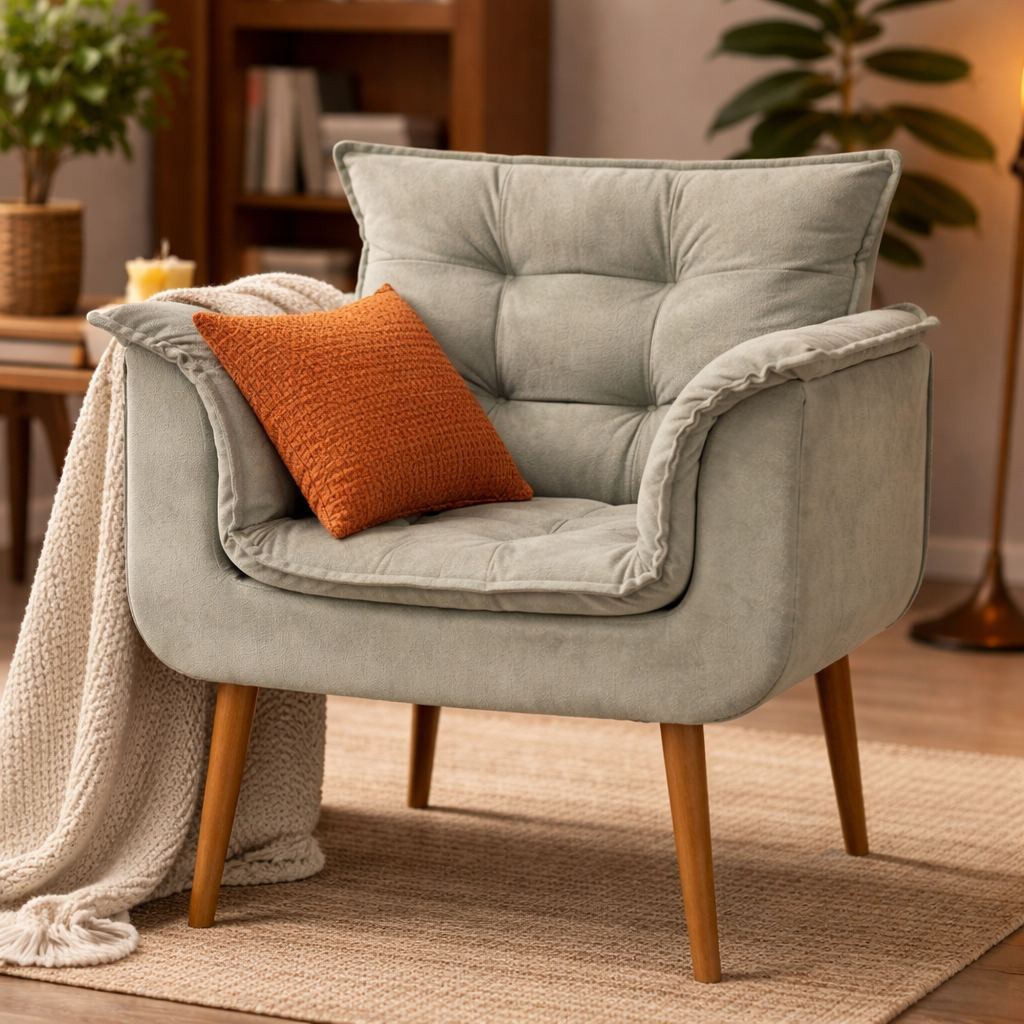 Poltrona Silícia Deluxe – Pés Palito