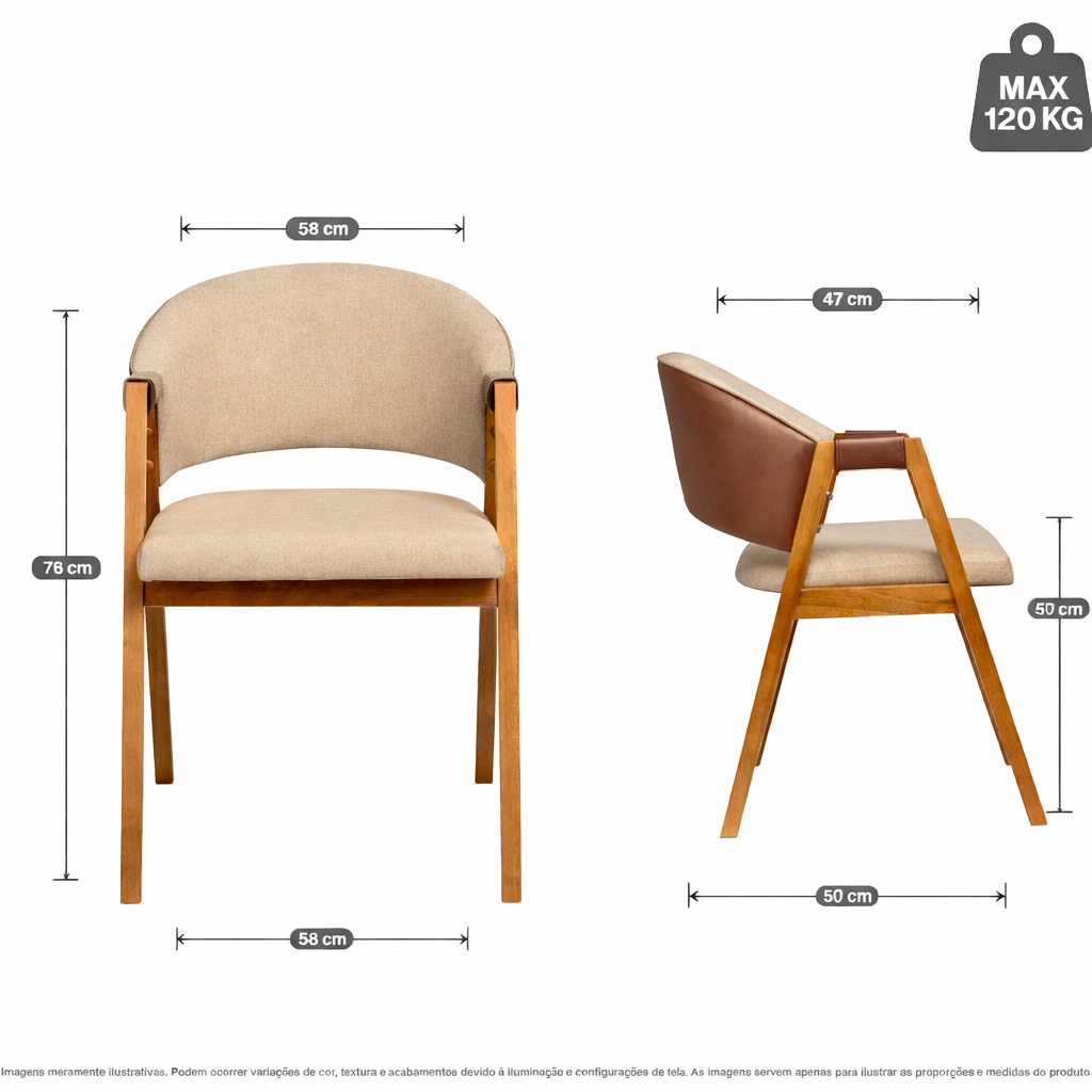 Cadeira Compuse Escandinava – Encosto curvo