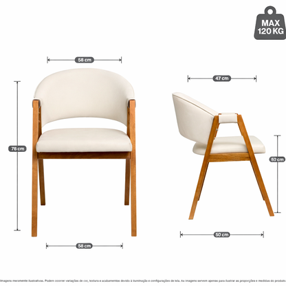 Cadeira Compuse Escandinava – Encosto curvo