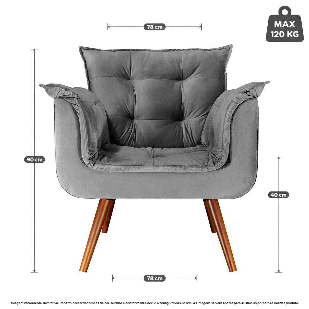 Poltrona Silícia Deluxe – Pés Palito